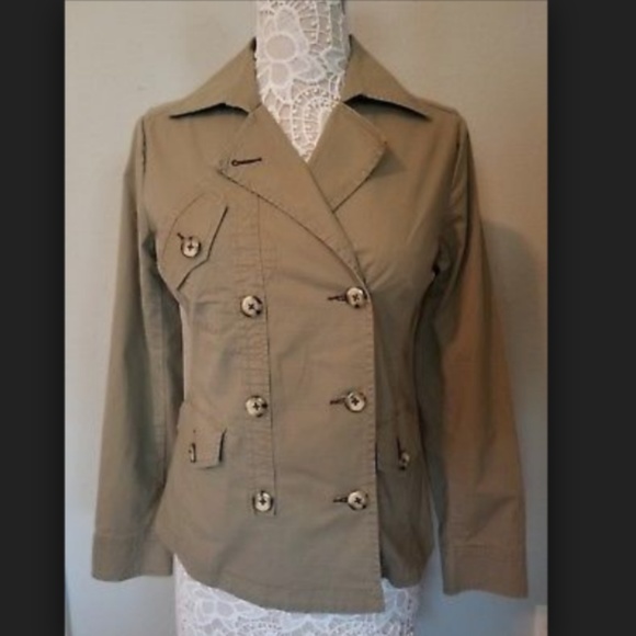 CAbi Jackets & Blazers - CAbi Double Breasted Tan Ripstop Jacket